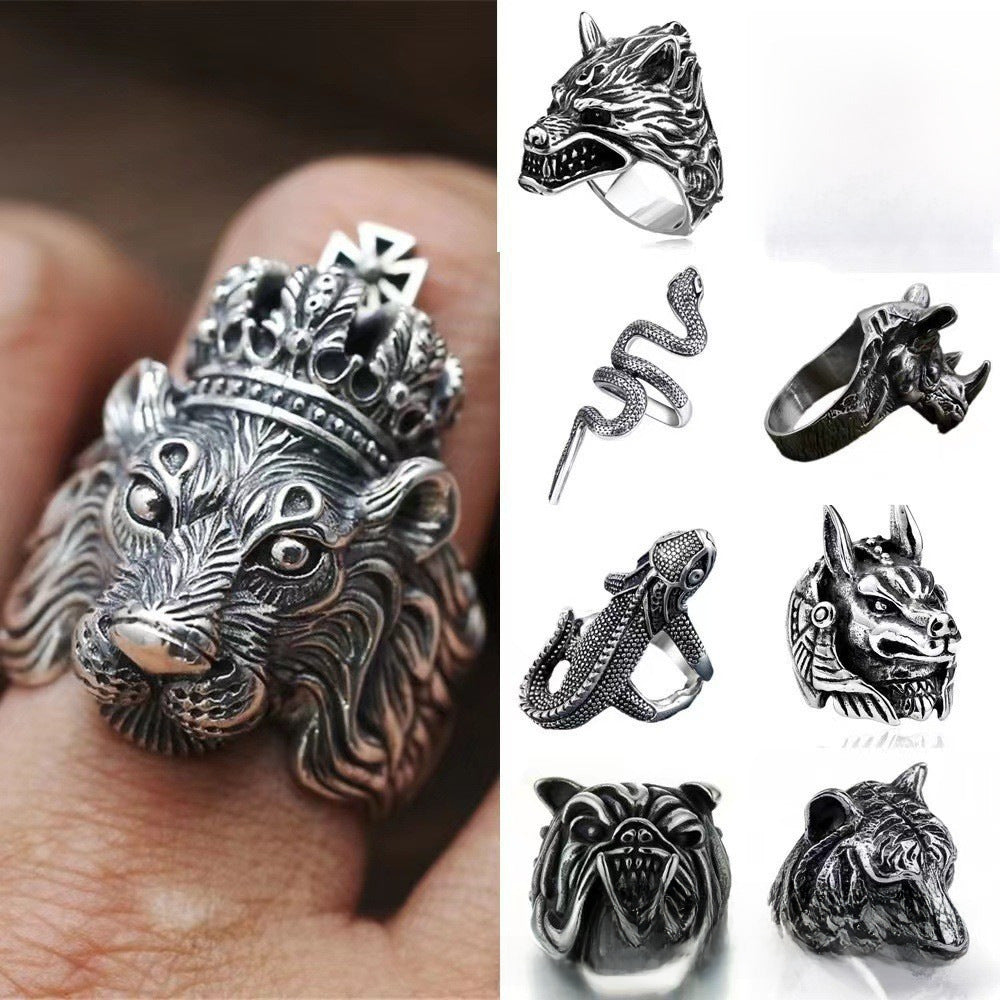 Wholesale  retro punk snake mysterious animals ring