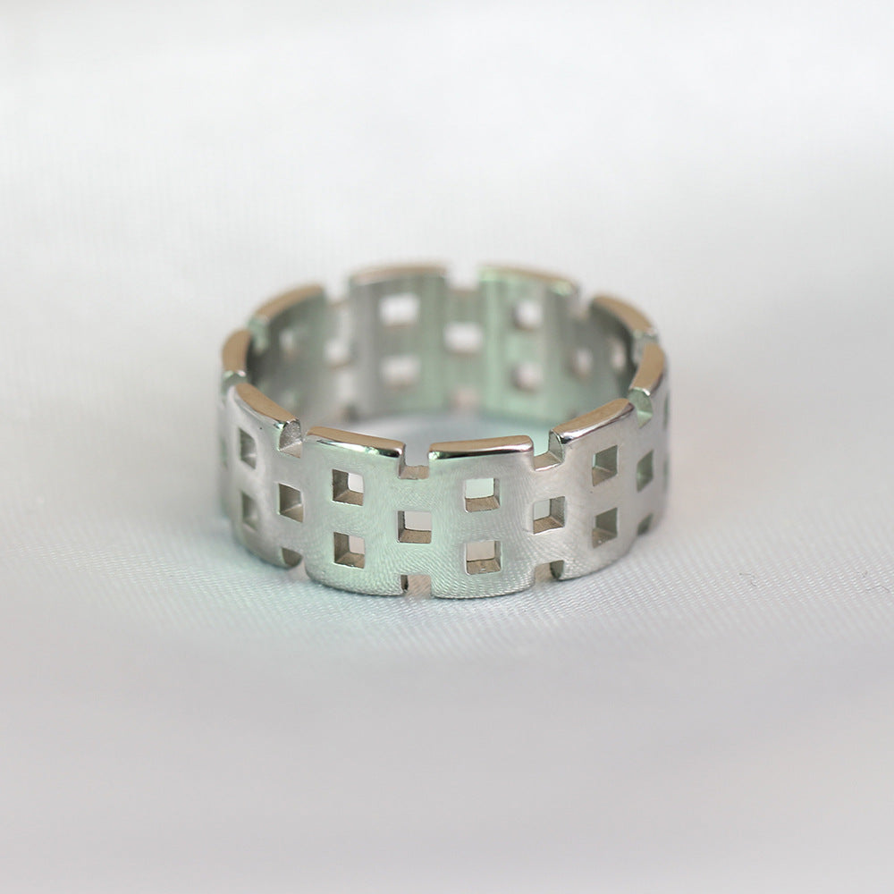 Wholesale Titanium Steel 8MM strap creative 18K gold ring