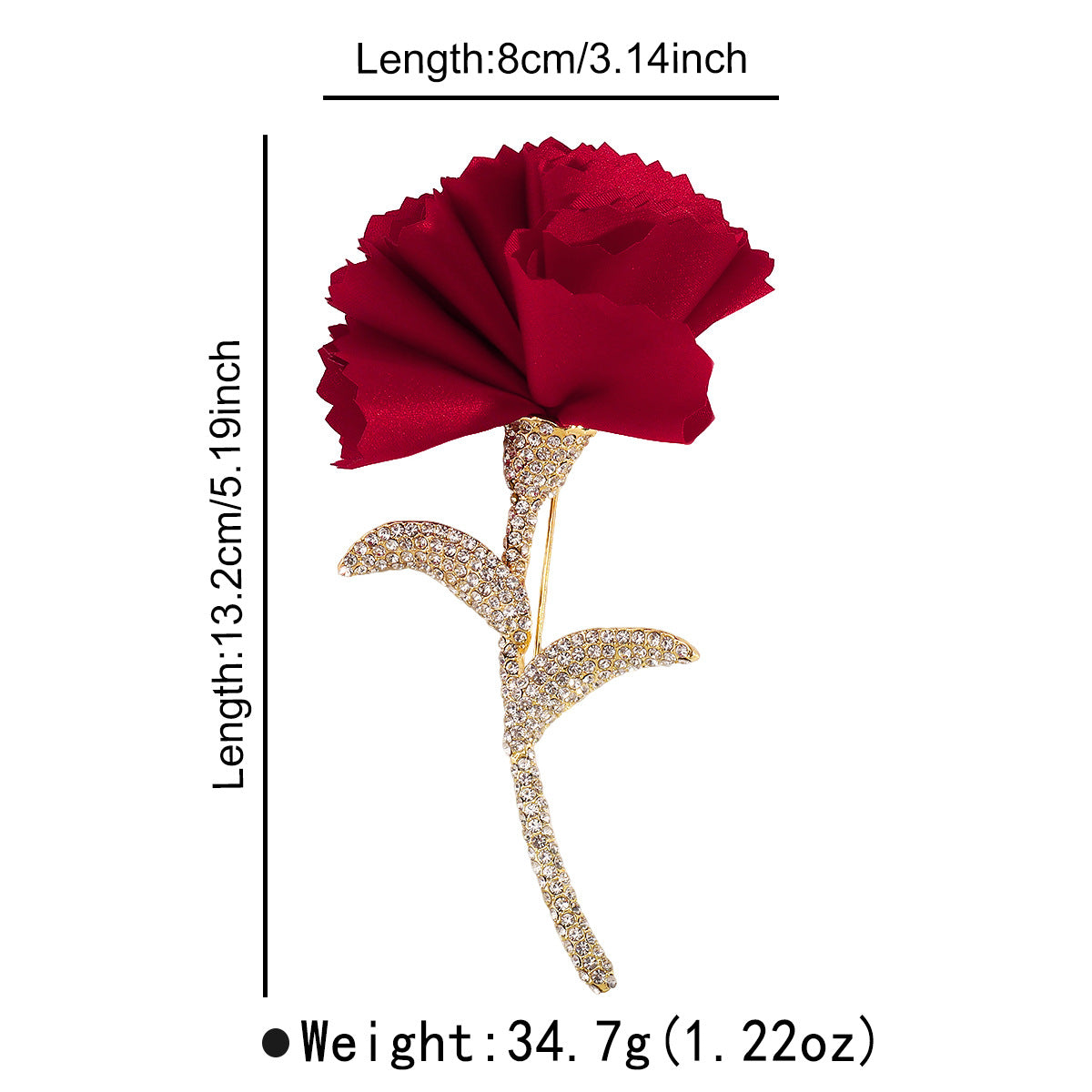 Wholesale  Retro Exaggerated  Rhinestone Fabric Flower Brooch