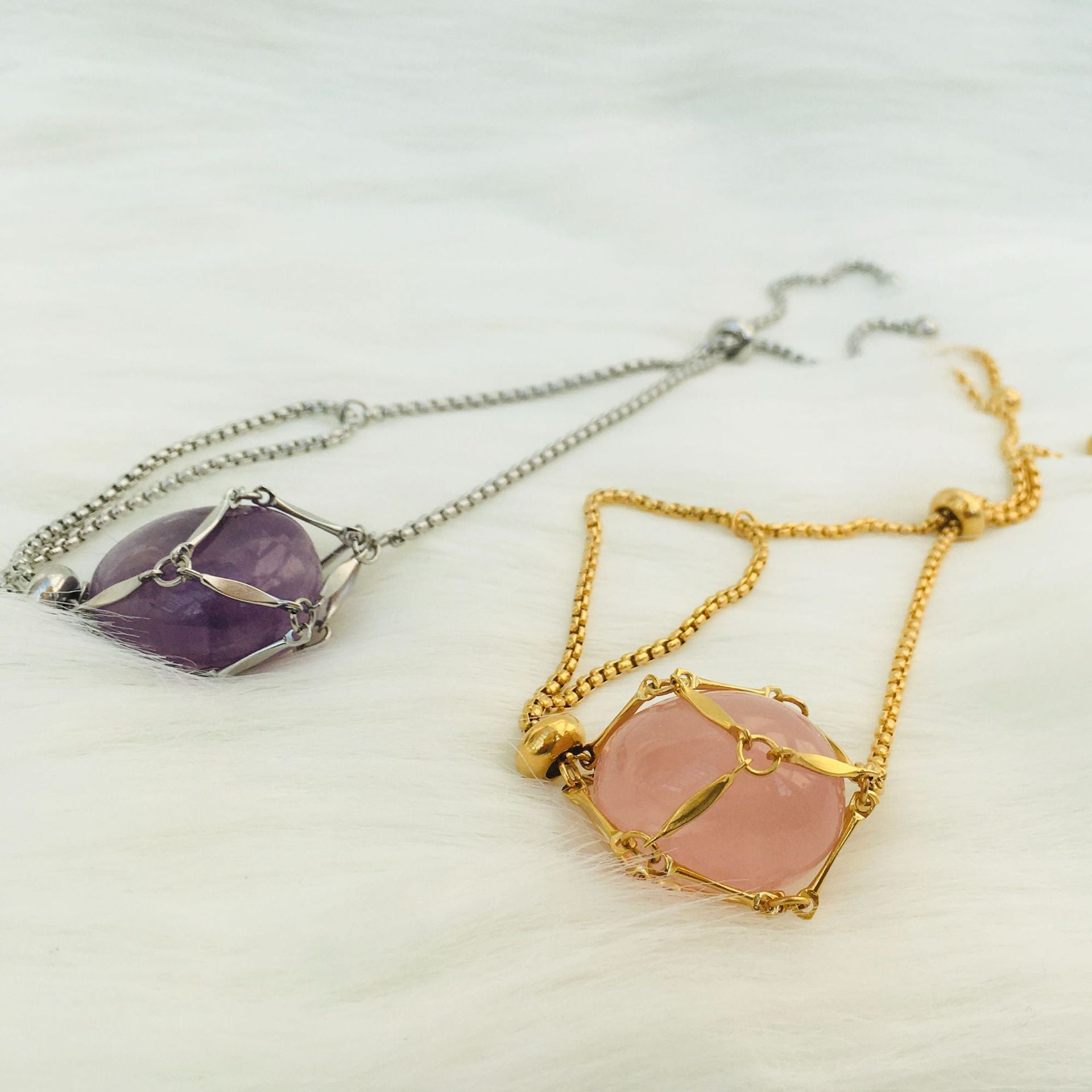 Wholesale Adjustable Replacement Crystal Metal Bamboo Hand Woven Net Pocket Bracelet Flat Chain ACC-BT-RongGuan001