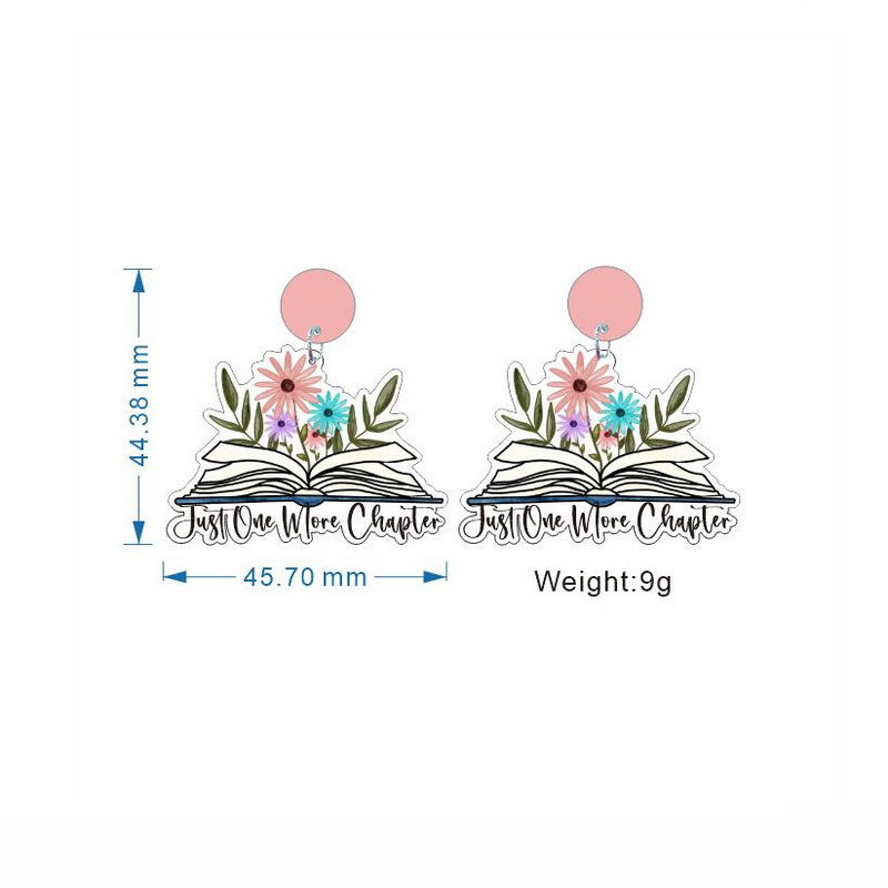 Wholesale Exaggerated European and American Characters Book Book Tree Education Rainbow School Back-to-School Season Girl Cat Teacher Earrings Studs