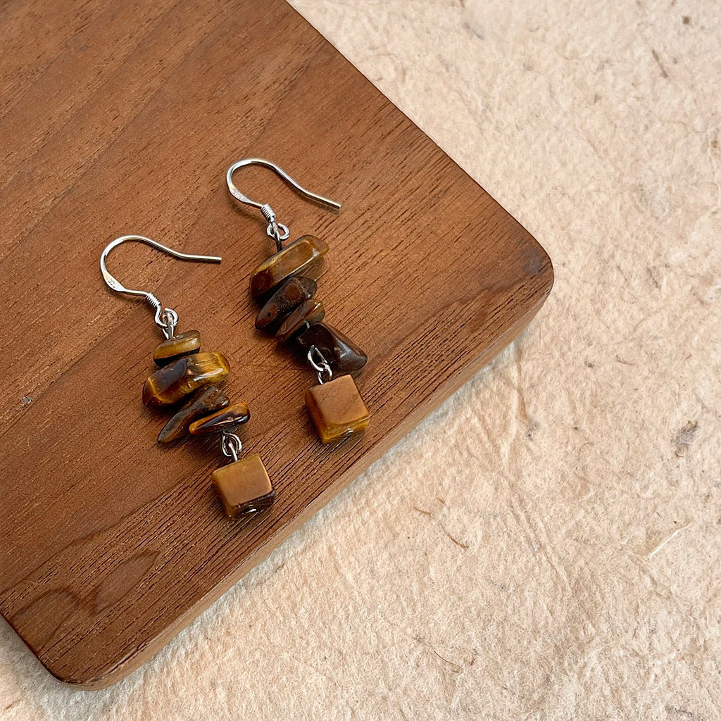 Wholesale  ethnic style natural stone beaded earrings