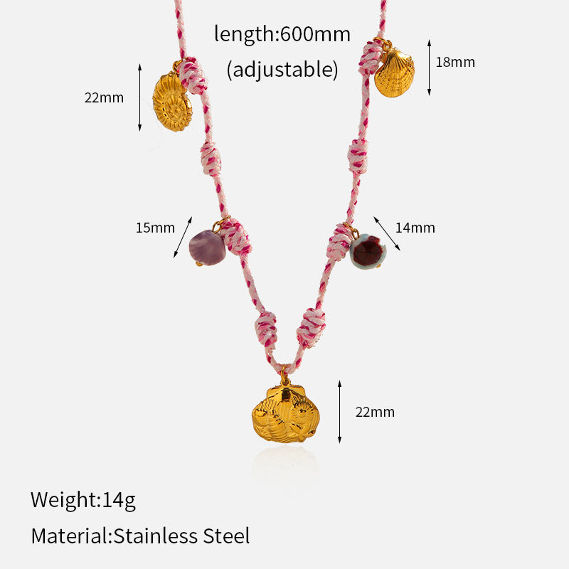 Wholesale dopamine woven stainless steel necklace