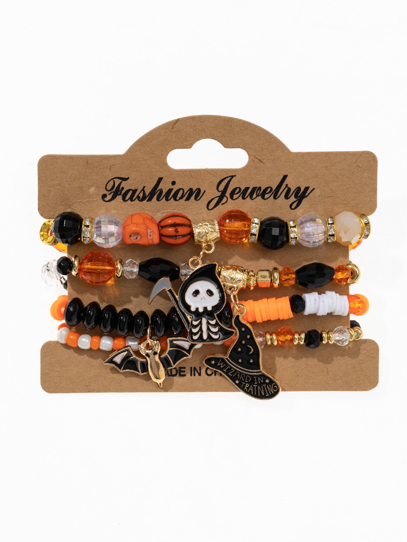 Wholesale Halloween Bat Spider Pumpkin Soft Clay Elastic String Bracelet ACC-BT-Xunru003