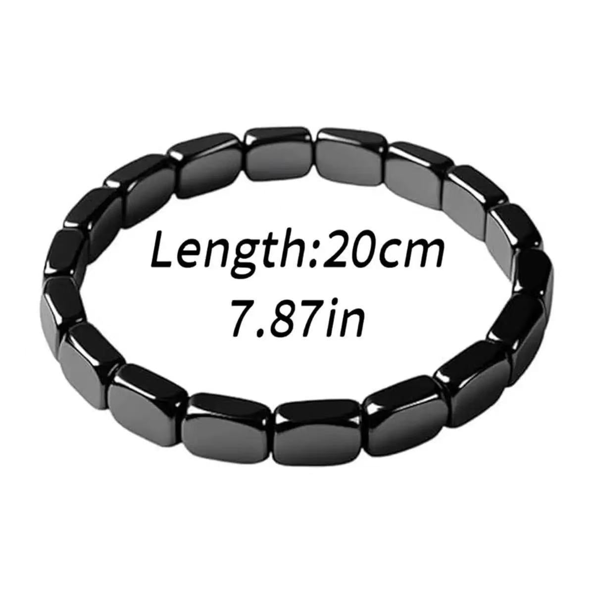 Wholesale Geometric Black Jade Beaded Bracelet,  Unisex Elastic Fashion Accessory