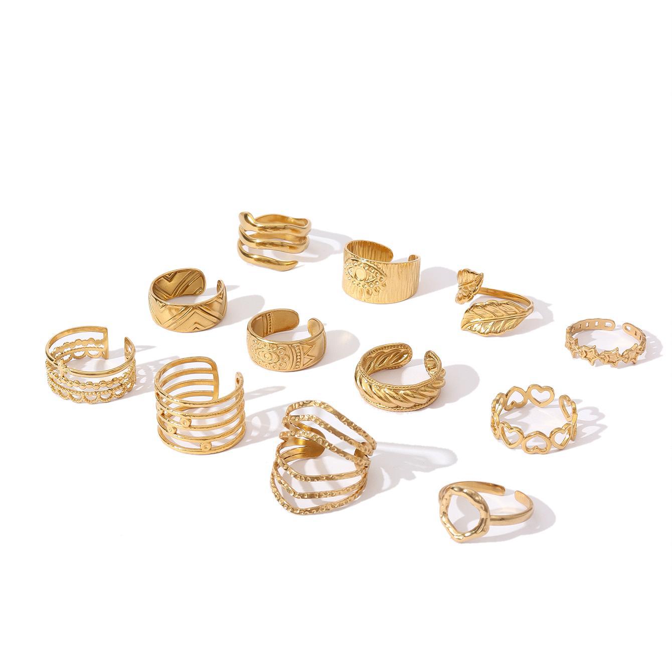 Wholesale Stainless Steel Ring Snake Love 18k Gold Plated Rings ACC-RS-MuC004