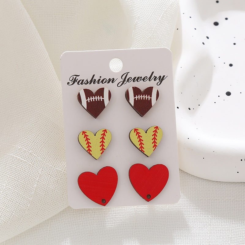 Wholesale Easter Egg Cartoon Egg Mushroom Love Wooden Earrings Set ACC-ES-XA001