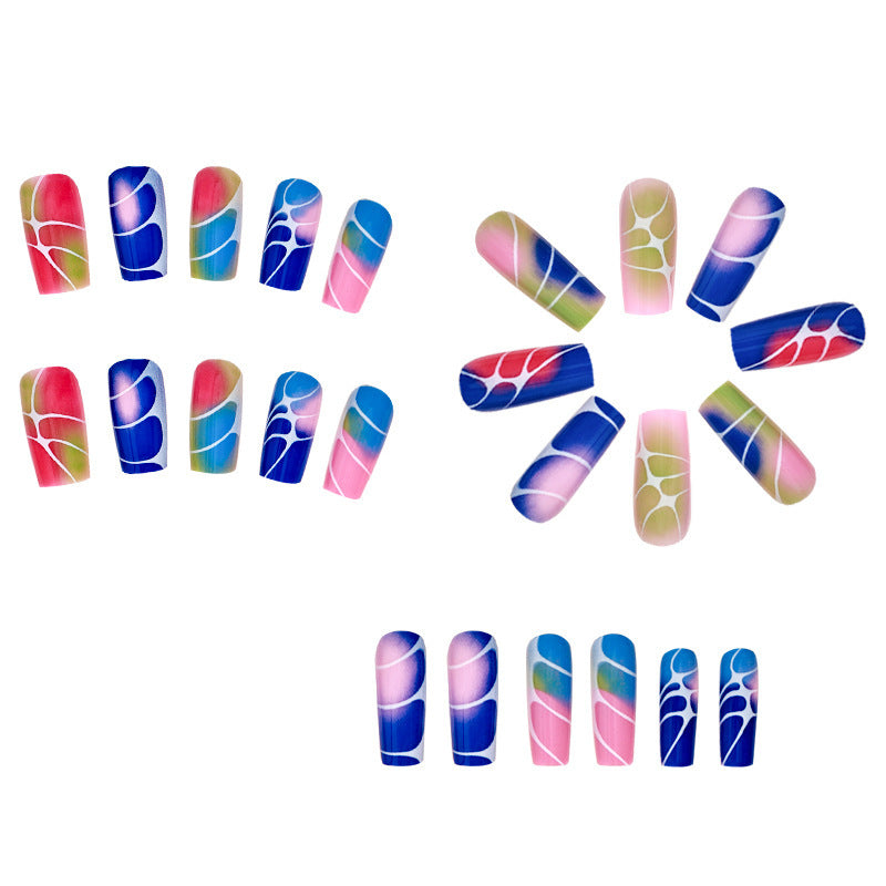 Wholesale Color Halo Dye Press on Nails Kits Long Plastic Nail Enhancement ACC-NS-MeiSu018