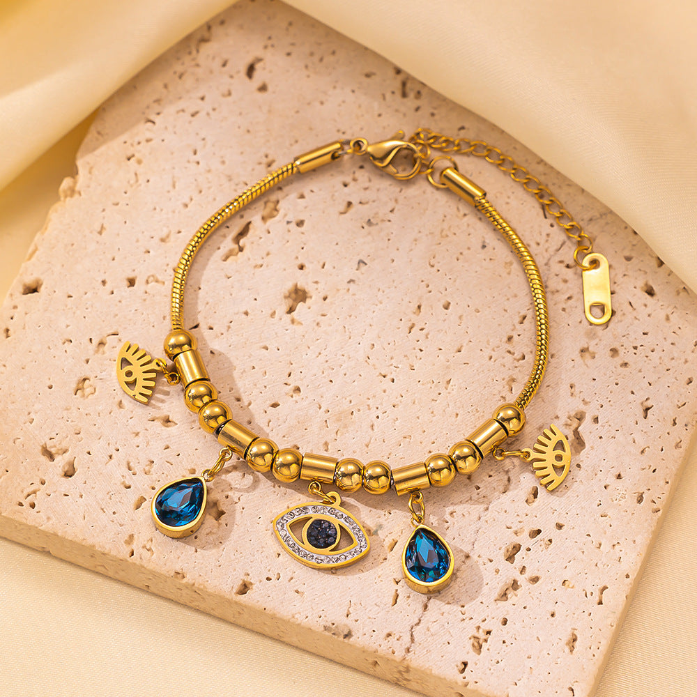 Wholesale Vintage Titanium Steel Necklace Turquoise Pendant Necklace ACC-NE-Tais006