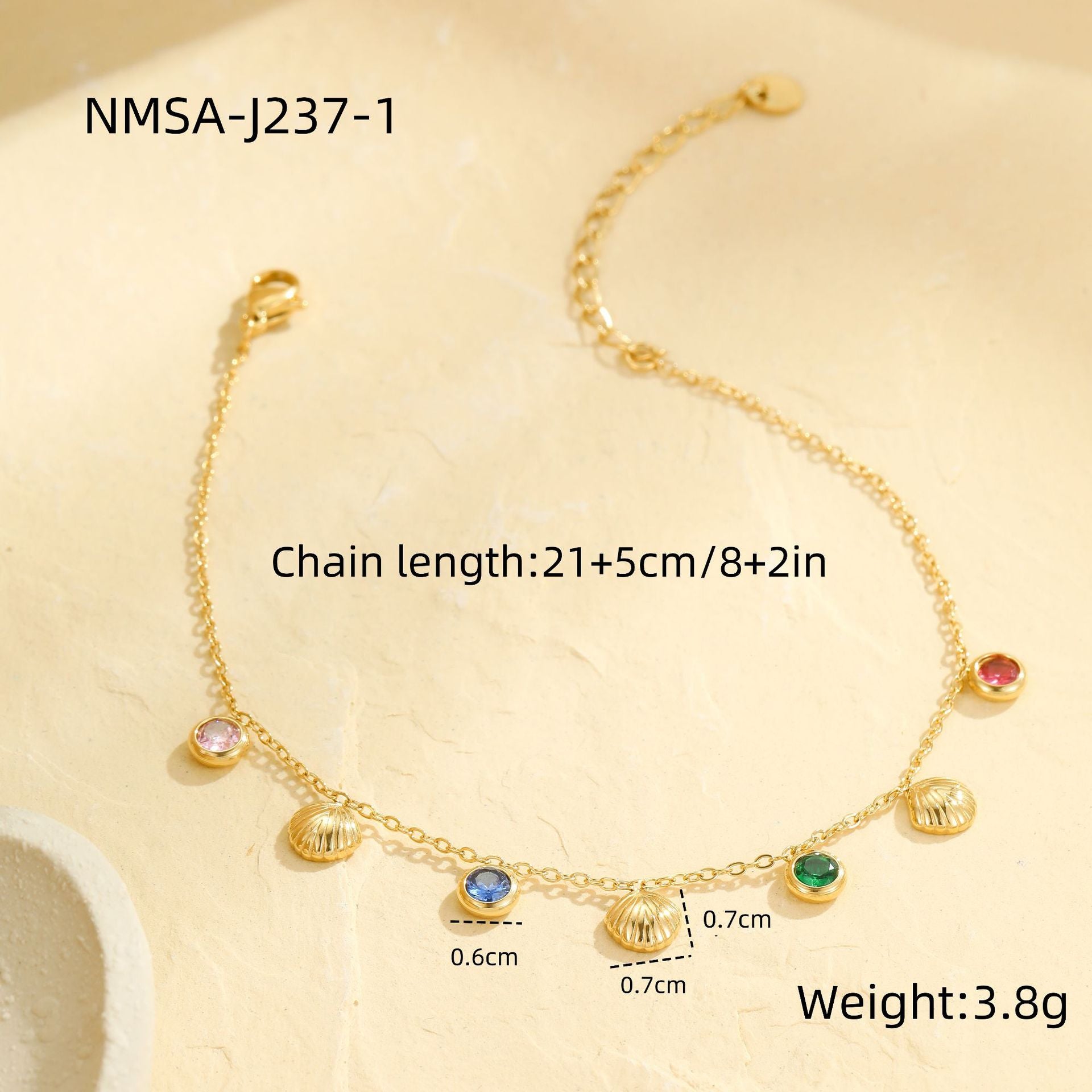 Wholesale multi-layer diamond pearl stainless steel anklet