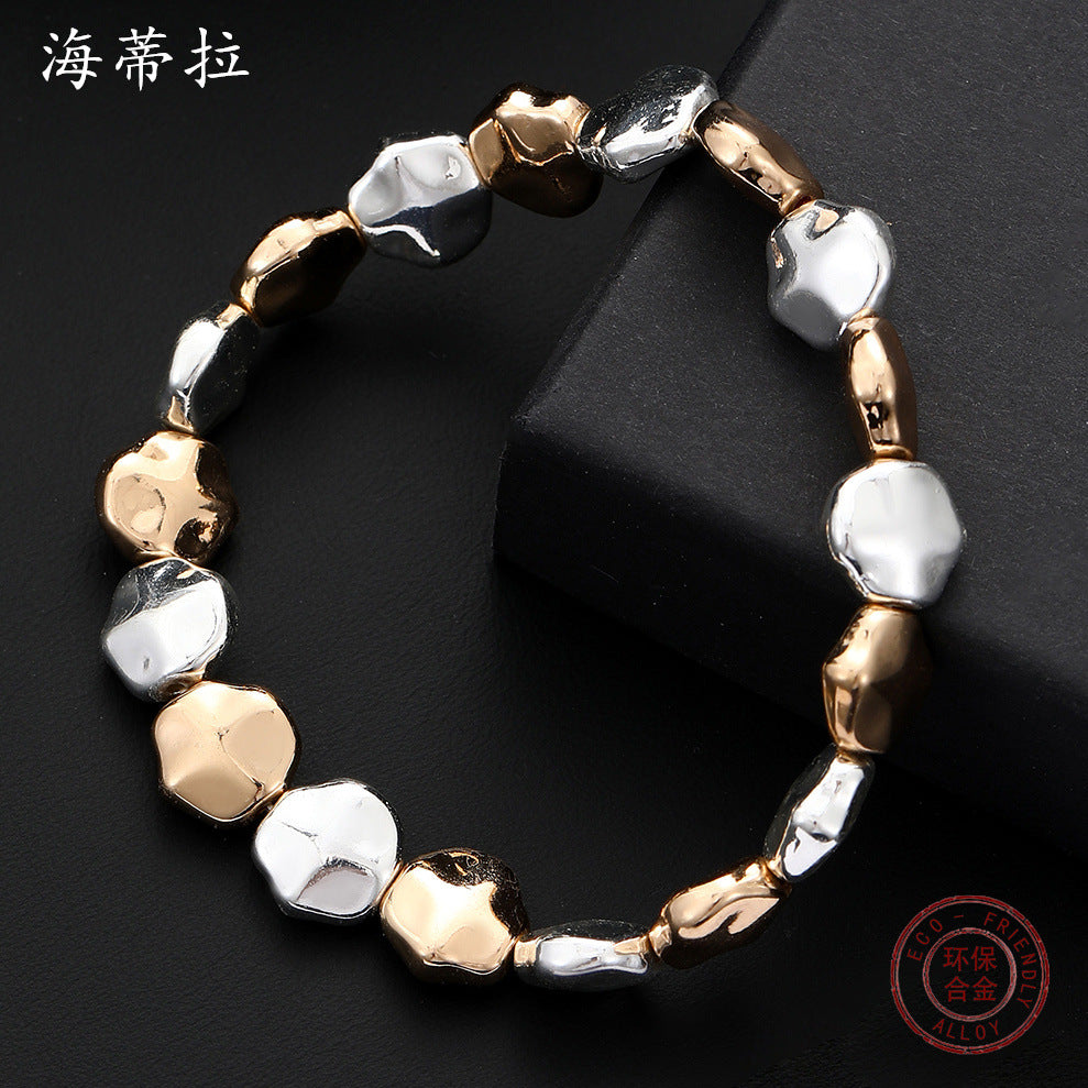 Wholesale Baroque shaped environmental protection alloy beaded bracelet