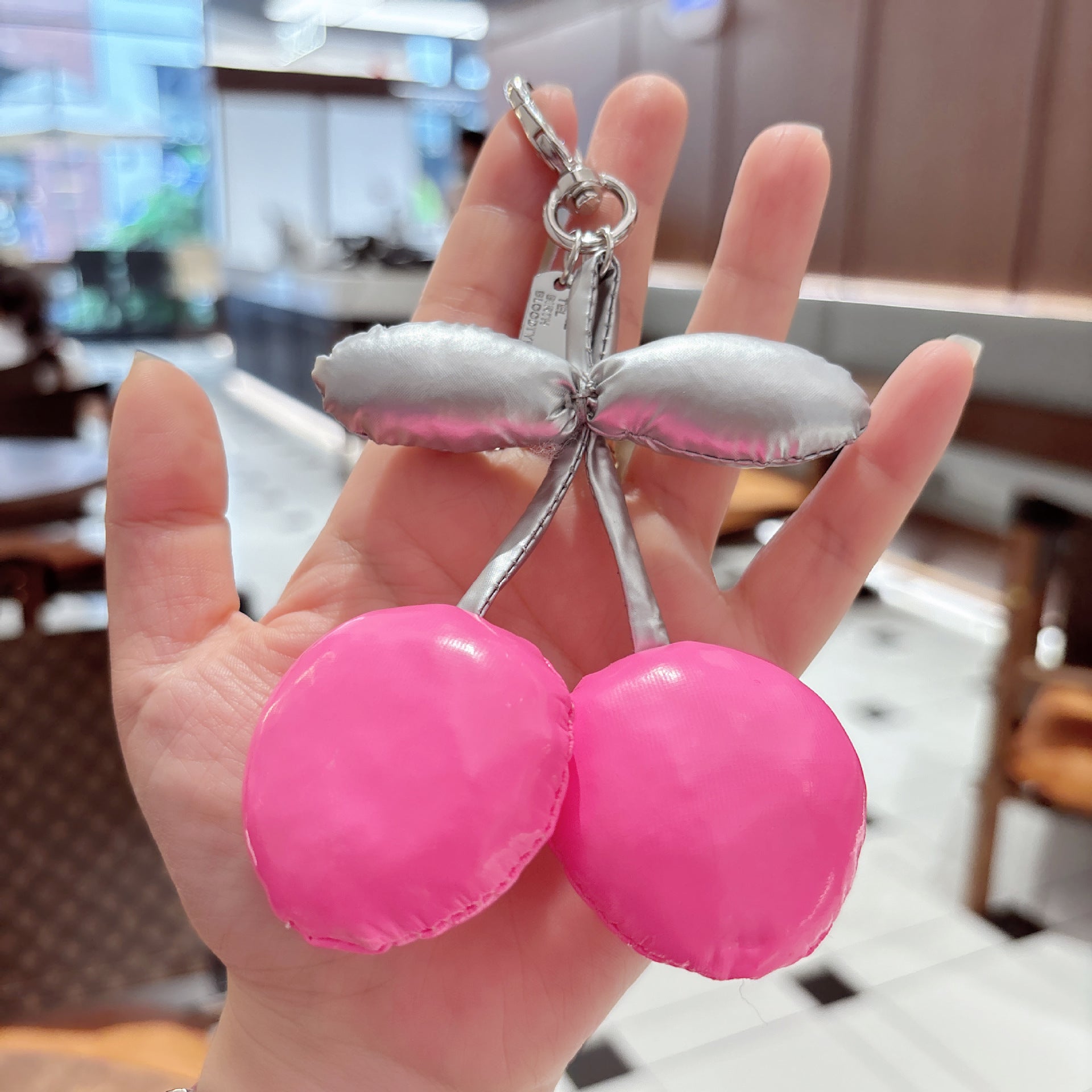 Wholesale PU-filled cherry pendant CCD keychain