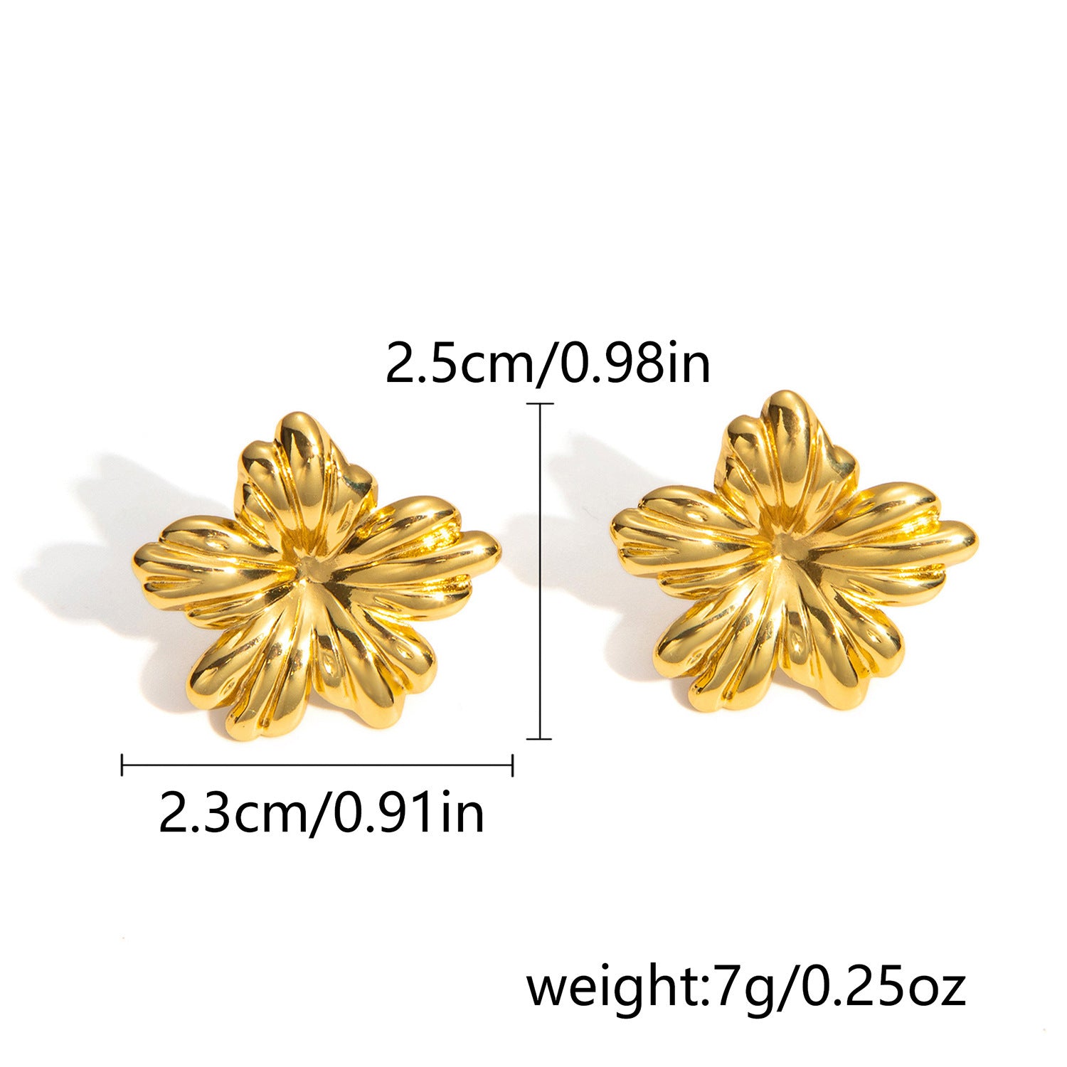 Wholesale Retro geometric earrings creative stainless steel round love pleated earrings