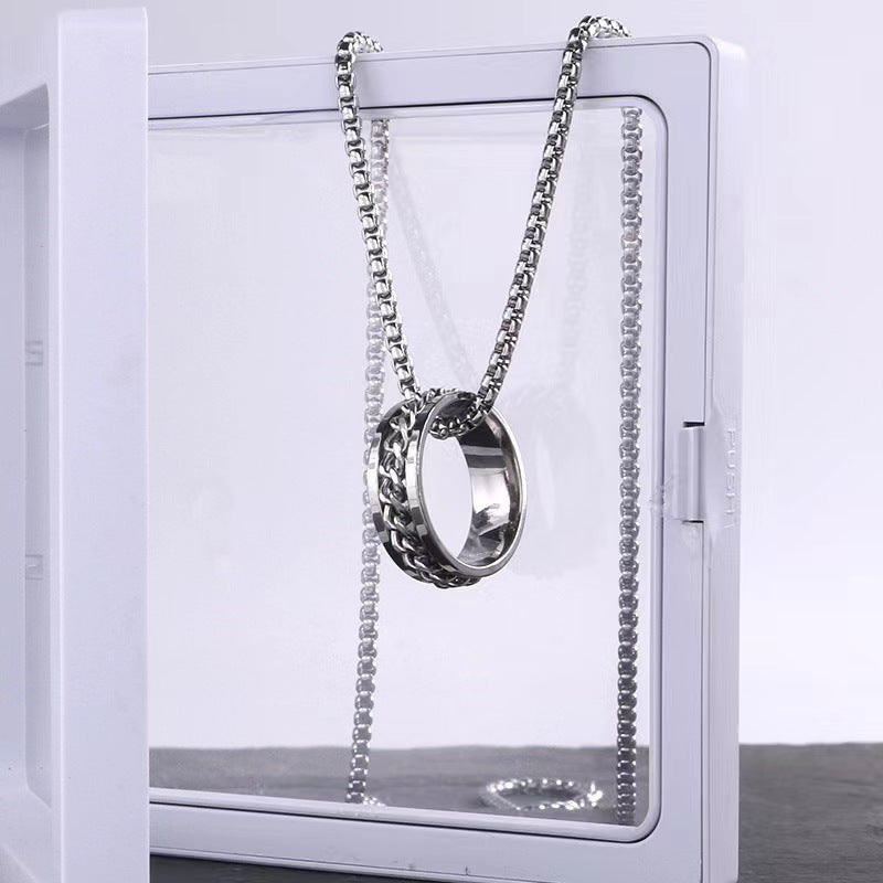 Wholesale Wine Bottle Opener Ring Dual-purpose Hip-hop Stainless Steel Necklace ACC-NE-Leisuo003