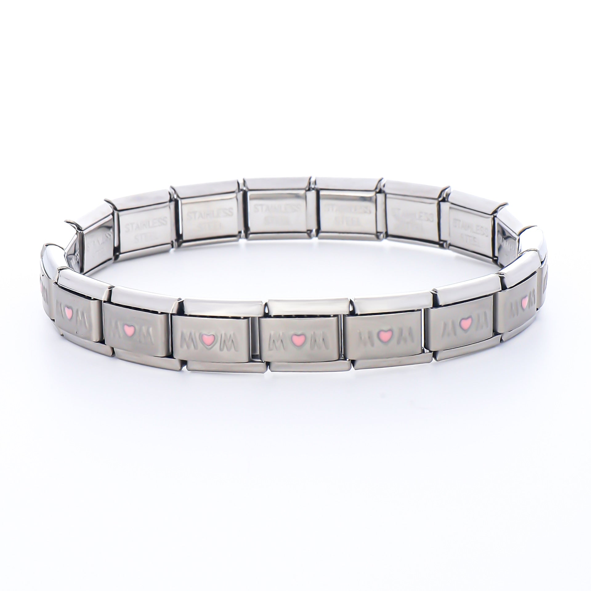 Wholesale 10pcs Italian Charm Bracelet 9mm DIY Splicing Removable Mother's Day Stainless Steel Composable Bracelet