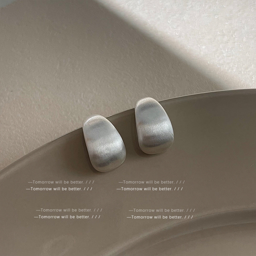 Wholesale Brushed Frosted Geometric Earrings Ear Studs ACC-ES-Eryu003