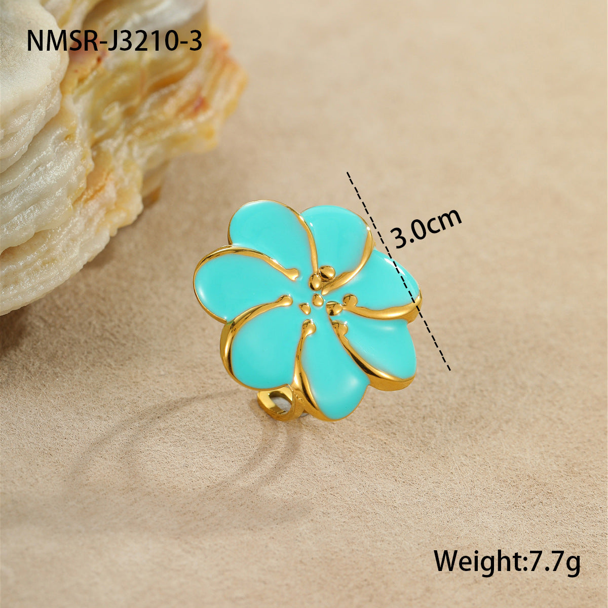 Wholesale Flower oil drop earrings stainless steel ring