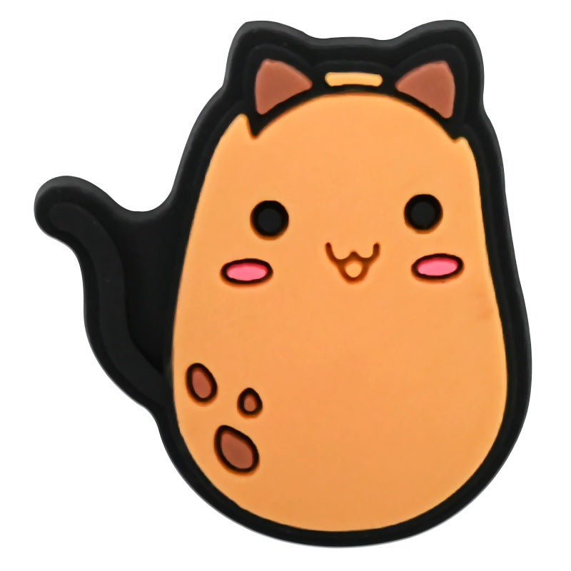Wholesale Random 100pcs Cute cartoon potato-shaped  PVC Soft Rubber Shoe Buckle Decoration