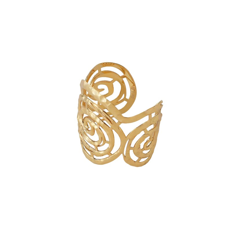 Wholesale Gold Iron Spiral Open Cuff Bracelet Women S Chic Swirl Arm Jewelry Gift