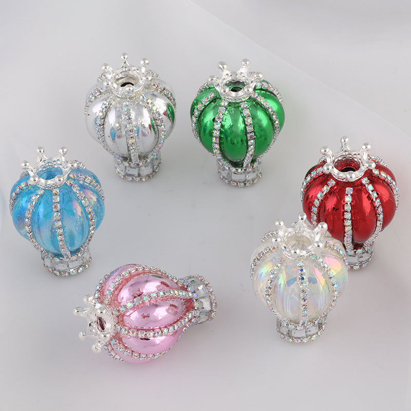 Wholesale Hot Air Balloon Crown Diamond Chain Beads Acrylic Uv Plated Color Beads ACC-BDS-KaiMo001
