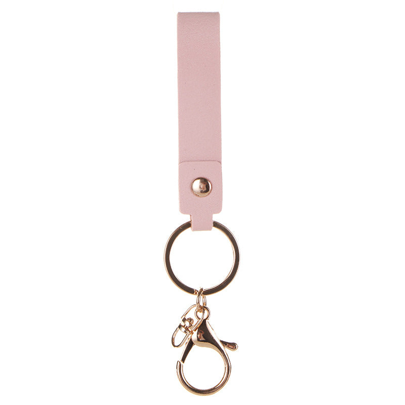 Wholesale Leather Keychain Hand Strap Cute Minimalist Business Gift Wedding Favor Black Car Key Accessory