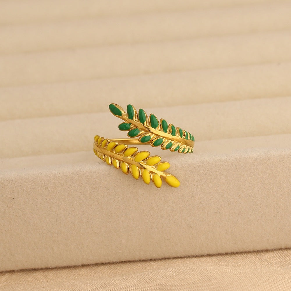 Wholesale Stainless Steel Electroplated Open Adjustable Ring with Starfish Design Women' s Fashion Accessory Gift