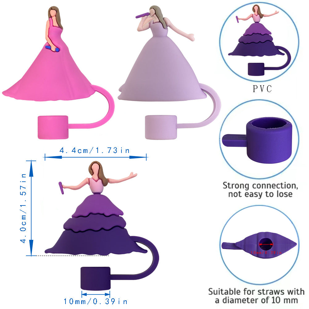 Wholesale 10pcs Star Straw Cover 10mm Straw Tube Cap ACC-SCR-WX005