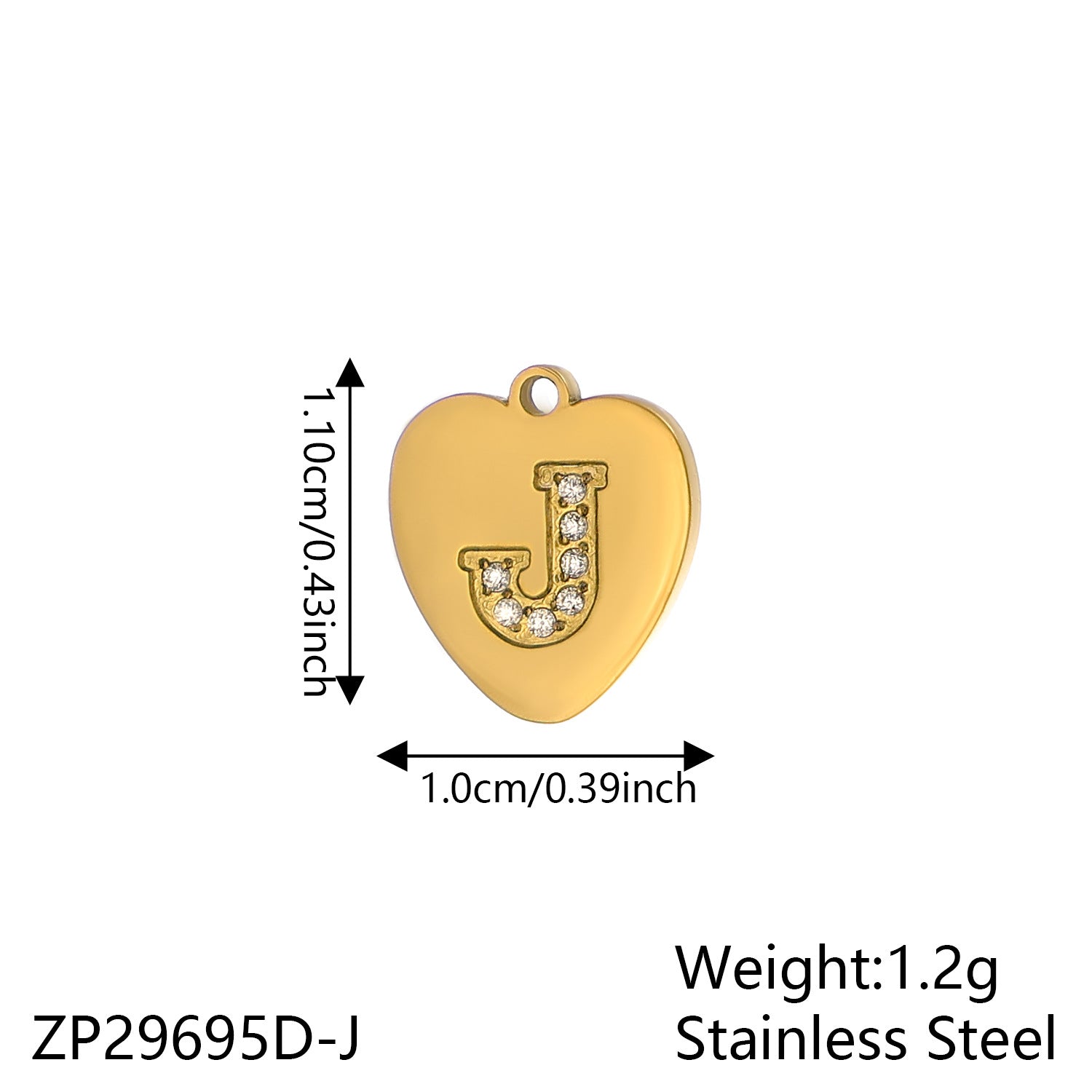 Wholesale Zirconium Love 26 Letter Stainless Steel Pendant