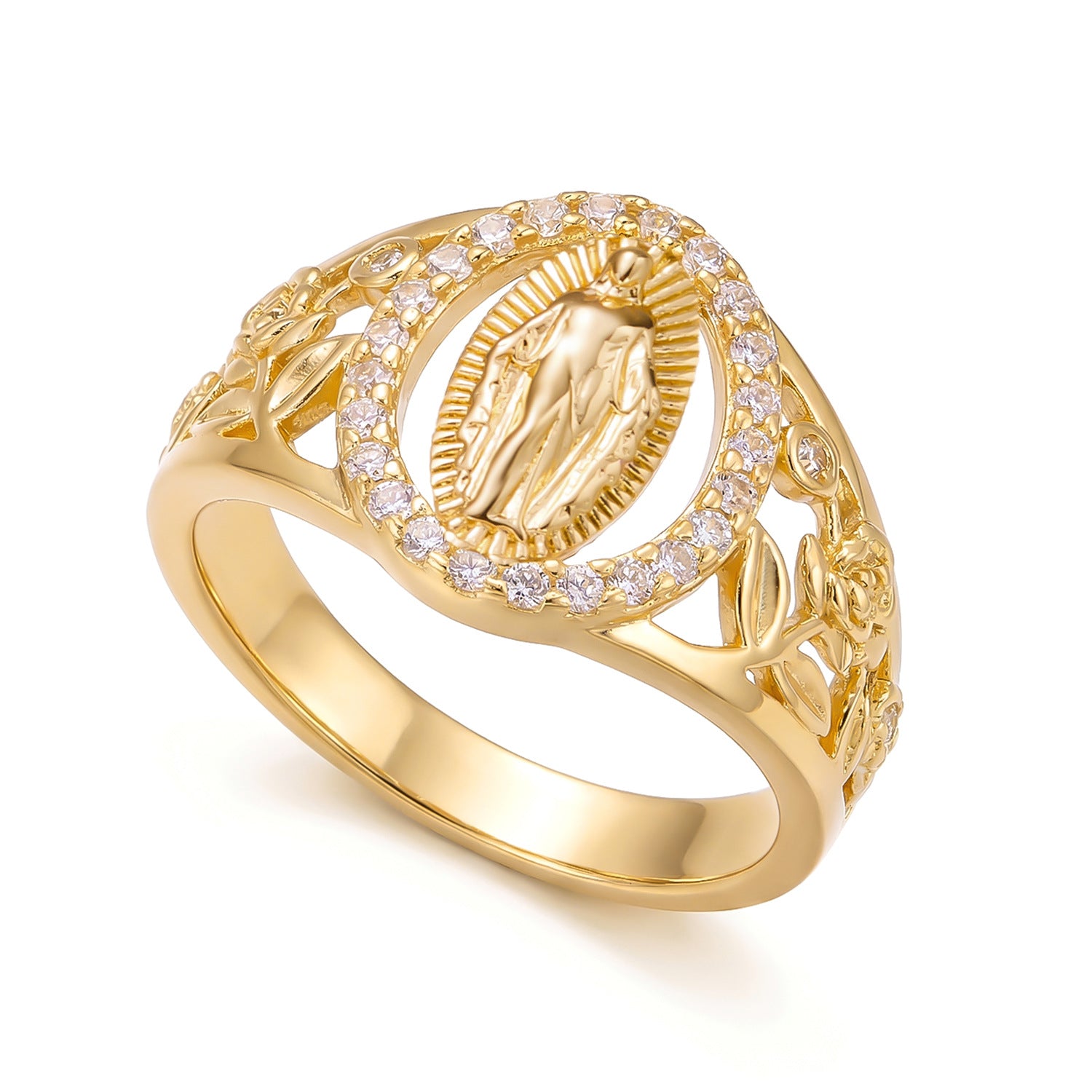 Wholesale Three In One Heart Shaped Copper Zircon Ring Trendy Everyday Jewelry Accessory