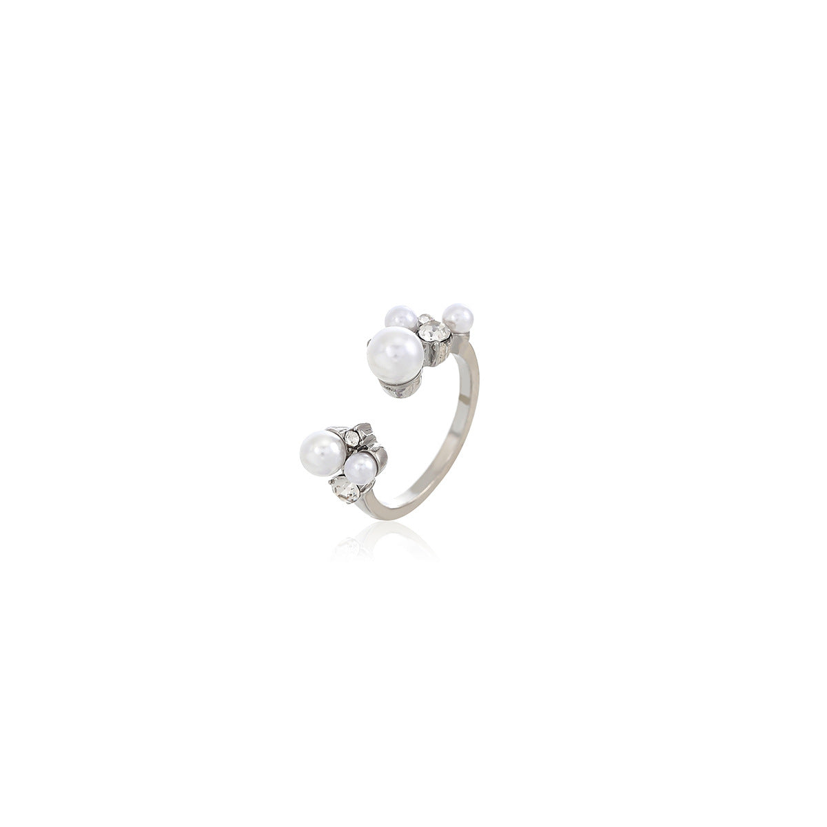 Wholesale Diamond Pearl Fashion Adjustable Opening Ring