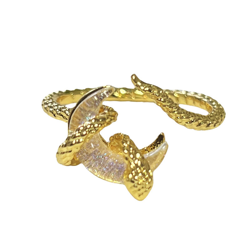 Wholesale Wind Winding Snake Moon Advanced Sense Open Ring