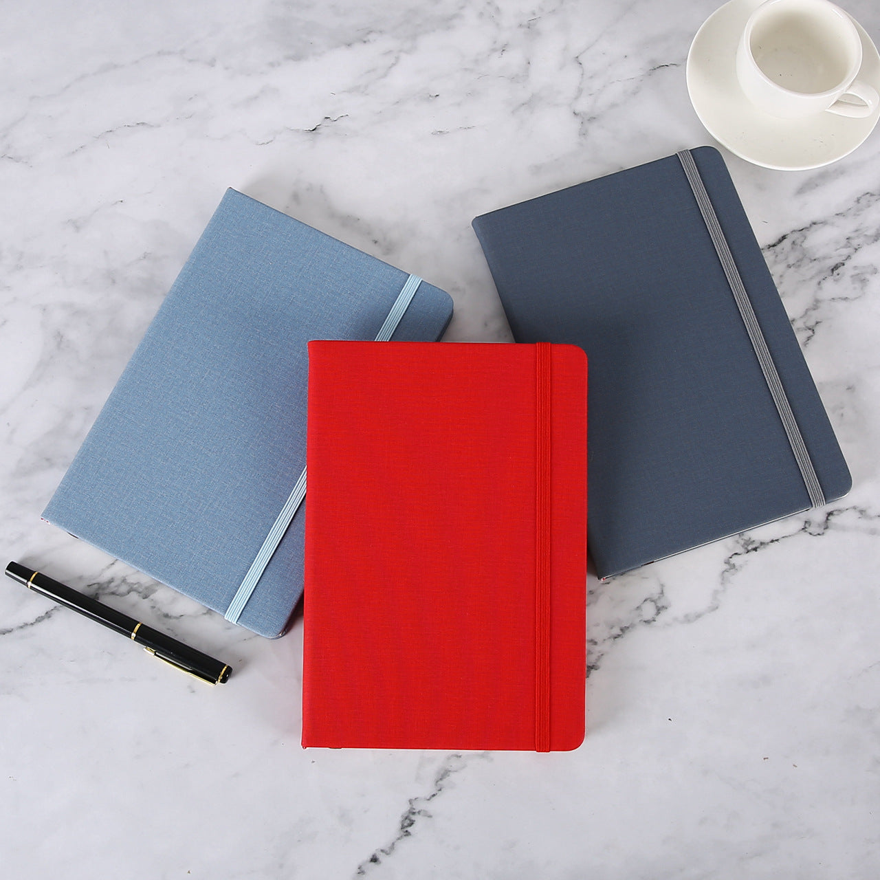 Wholesale A5 hard leather strap notebook business office PU notepad