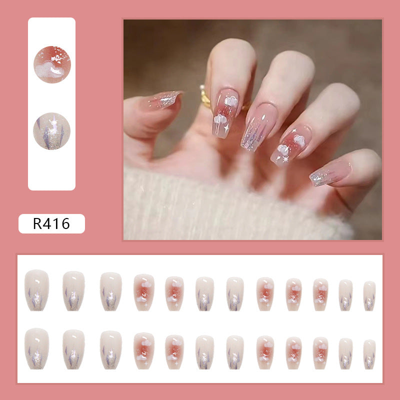 Wholesale 24 Pieces/box Shiny Cloud Nails Kits Nail Stickers