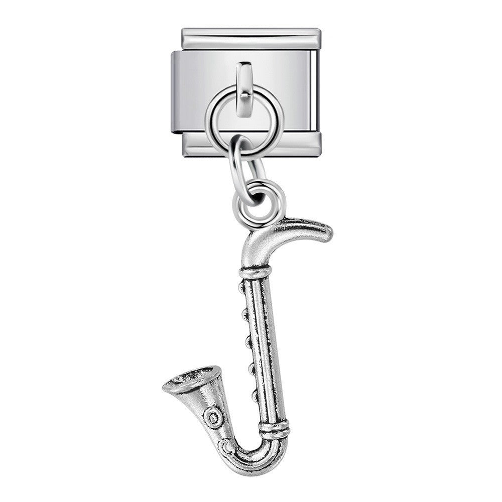 Wholesale Stainless Steel Music Instrument Series Italian Modular Bracelet DIY Pendants Fashion Accessory for Boutique Resale