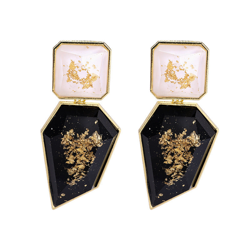 Wholesale Geometric Retro Resin Earrings Red French Style Jewelry Accessory Gift For Party Boutique