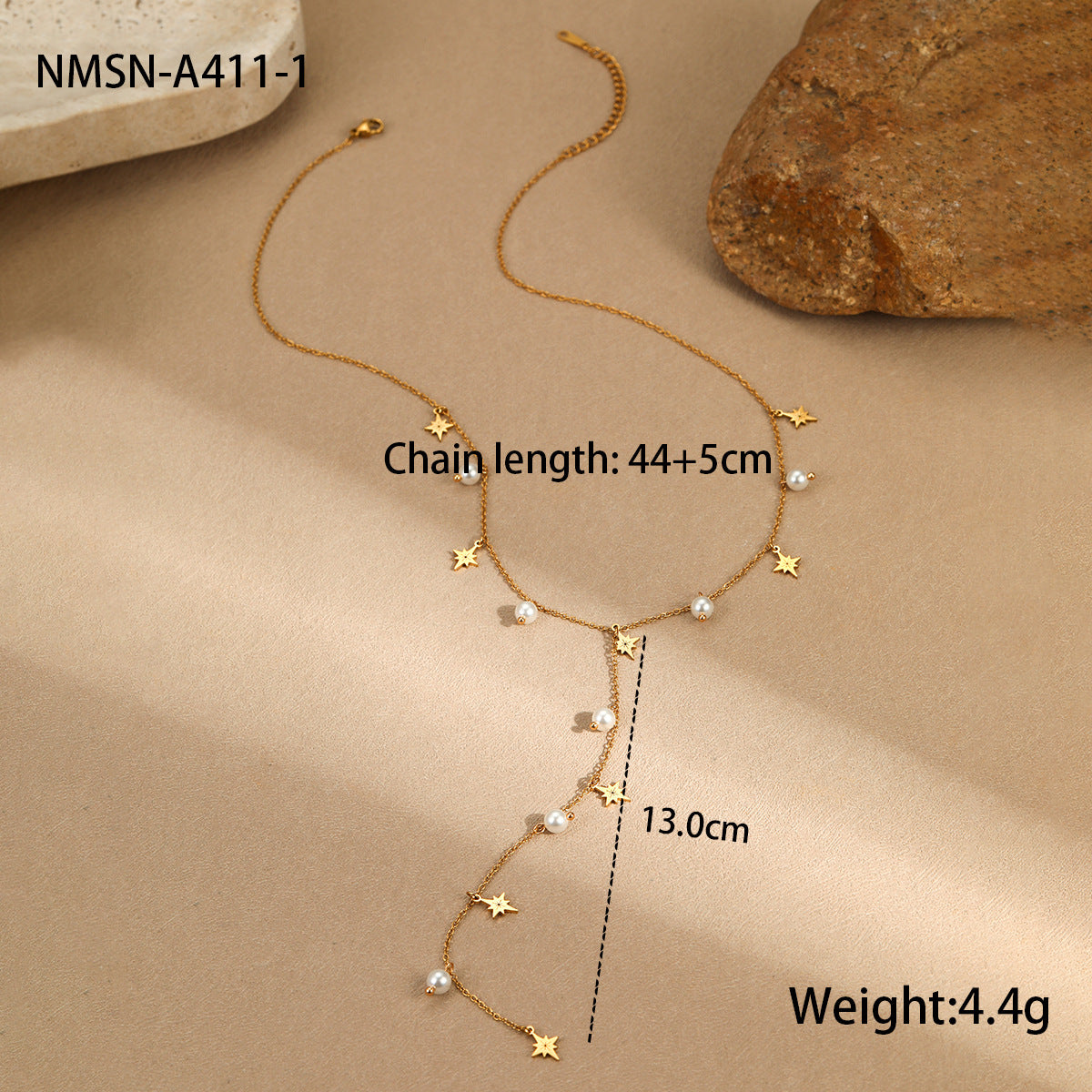 Wholesale  Stainless steel tassel pearl Y-chain necklace
