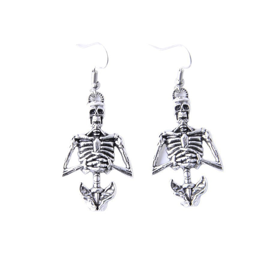 Wholesale Dark Punk Gothic Skull Pendant Earrings In Zinc Alloy For  Party Gift And Boutique Resale