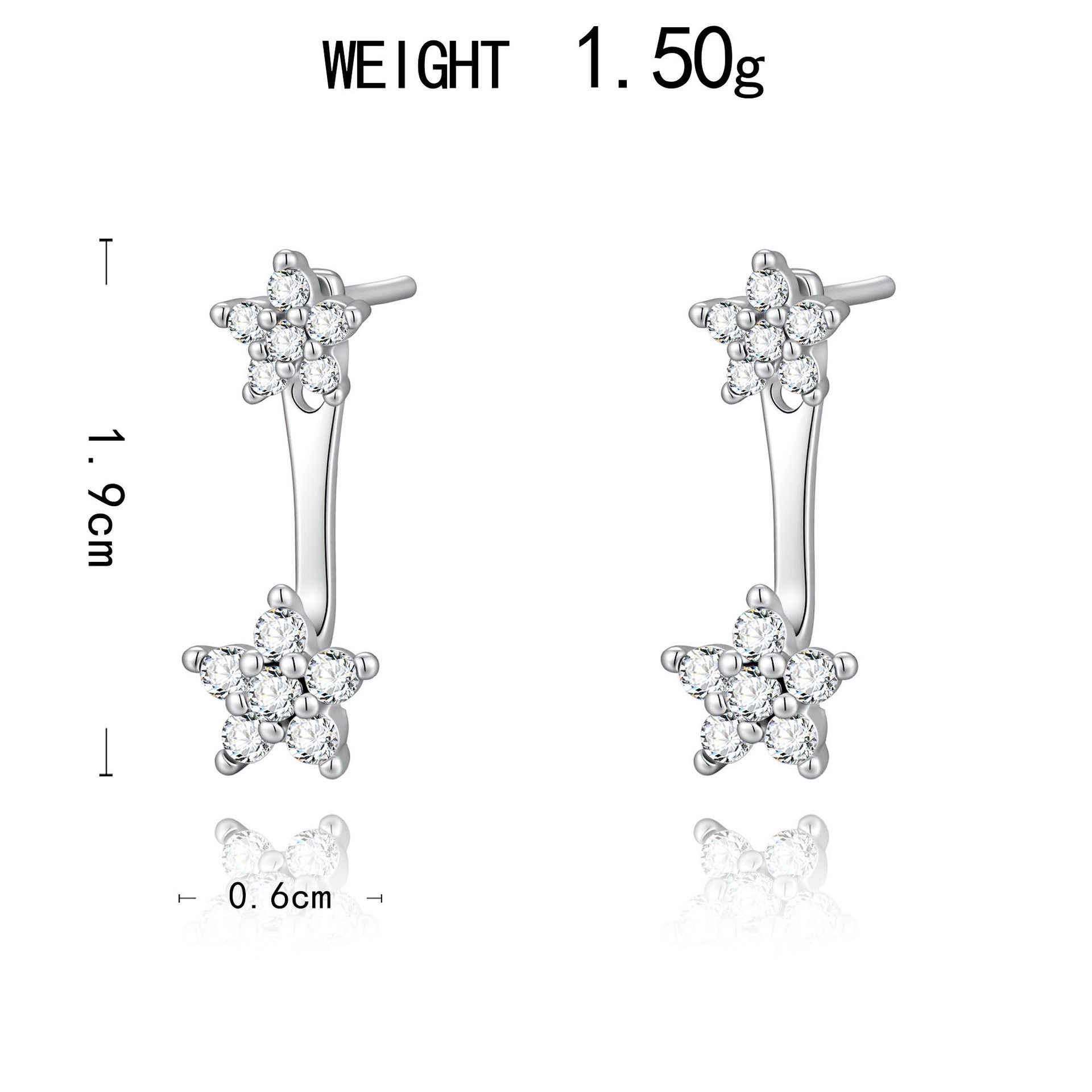 Wholesale butterfly and star-shaped zircon earrings