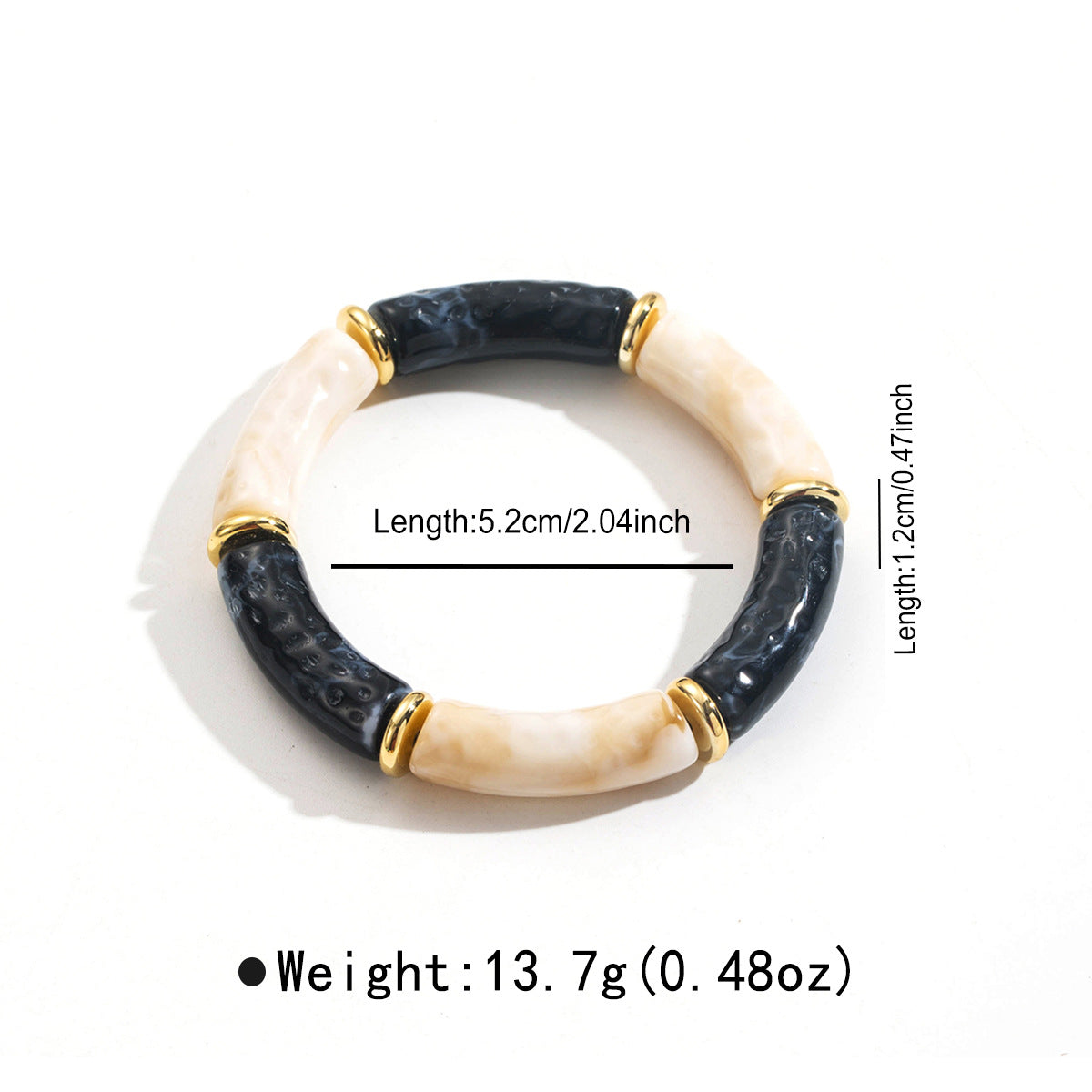 Wholesale niche resin bamboo elastic bracelet simple color splicing elbow bracelet
