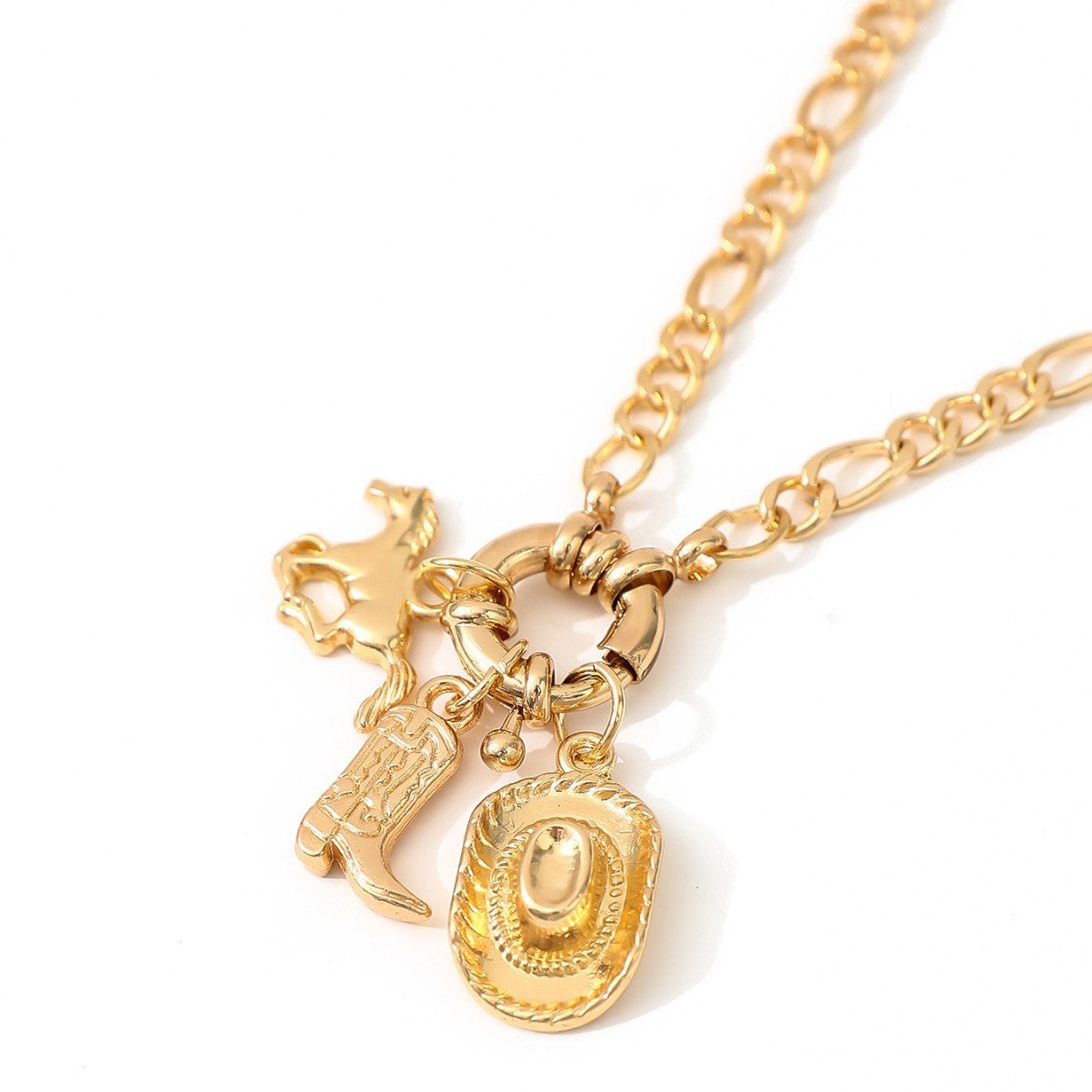 Wholesale  Boots Cowboy Hat Necklace