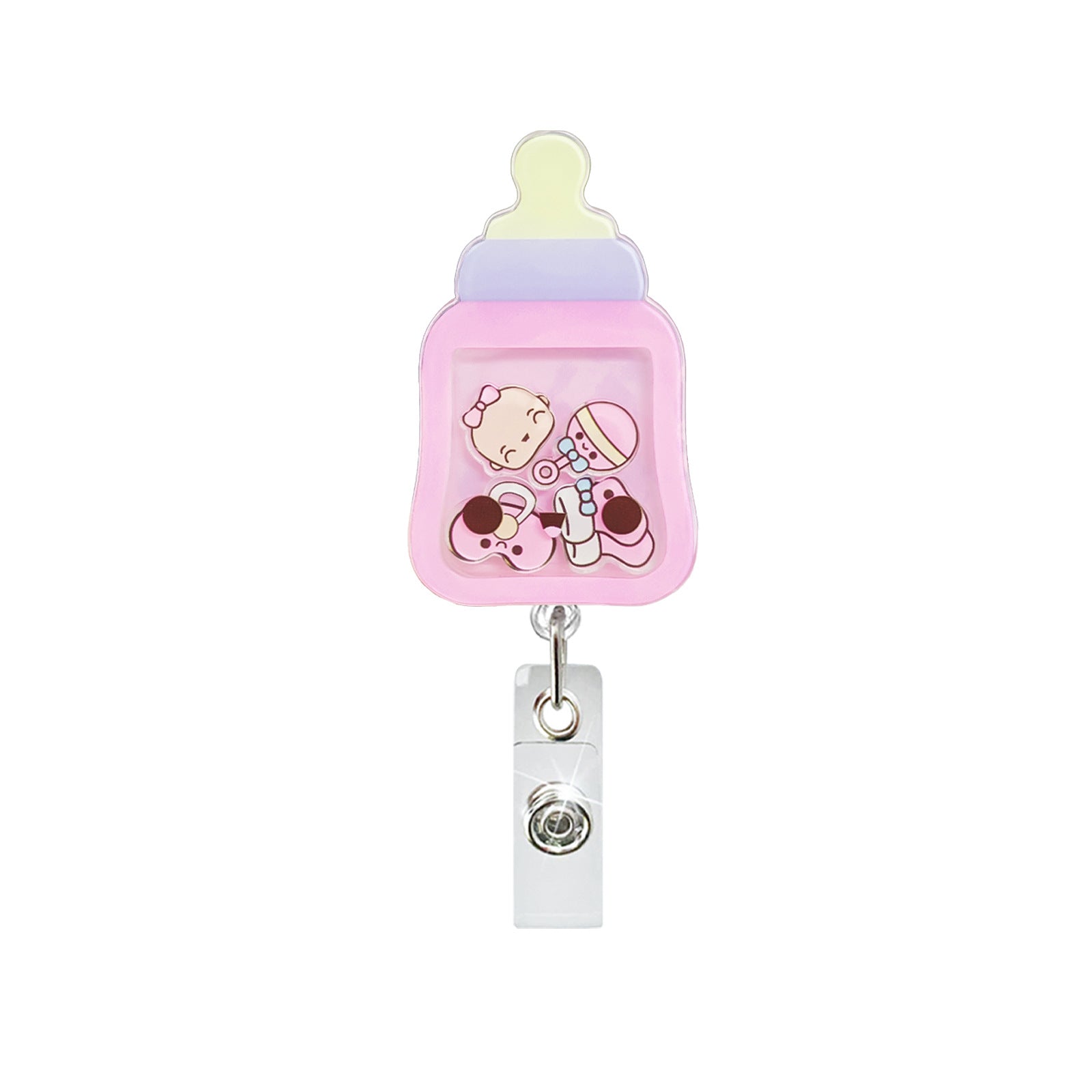 Wholesale Trendy Acrylic Badge Reel Retractable Clip for ID Badges