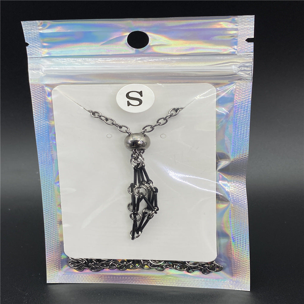 Wholesale Natural Crystal Raw Stone Mesh Frame Stainless Steel Metal Mesh Pocket Necklace ACC-NE-Nius002