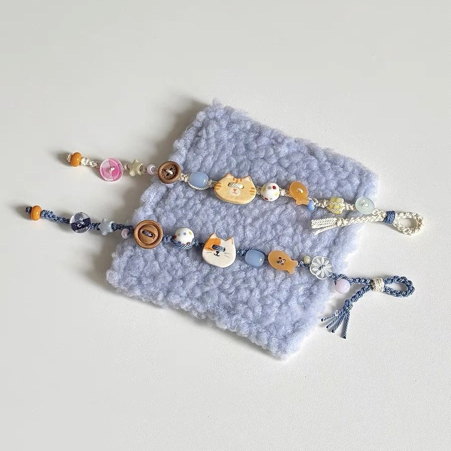 Wholesale Cute Children's Fun Orange Cat Woven Bracelet