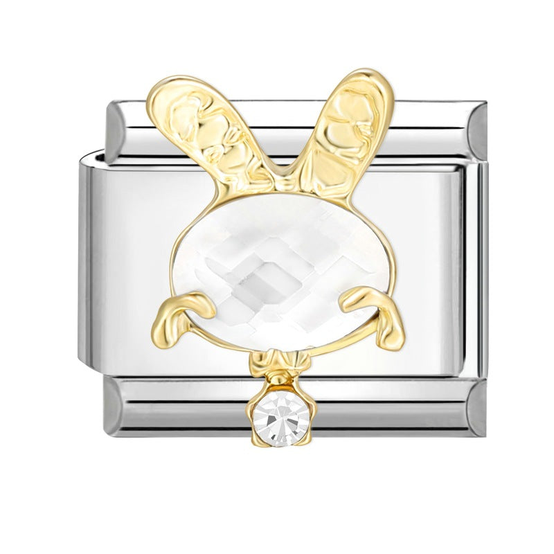 Wholesale Italian Charm Bracelet 9mm DIY Splicing Removable Stainless Steel Diamond Patch Composable Bracelet