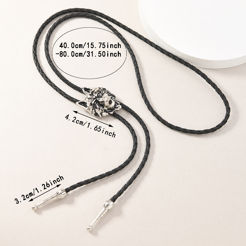 Wholesale Vintage Alloy Wolf Head Pendant Necklace
