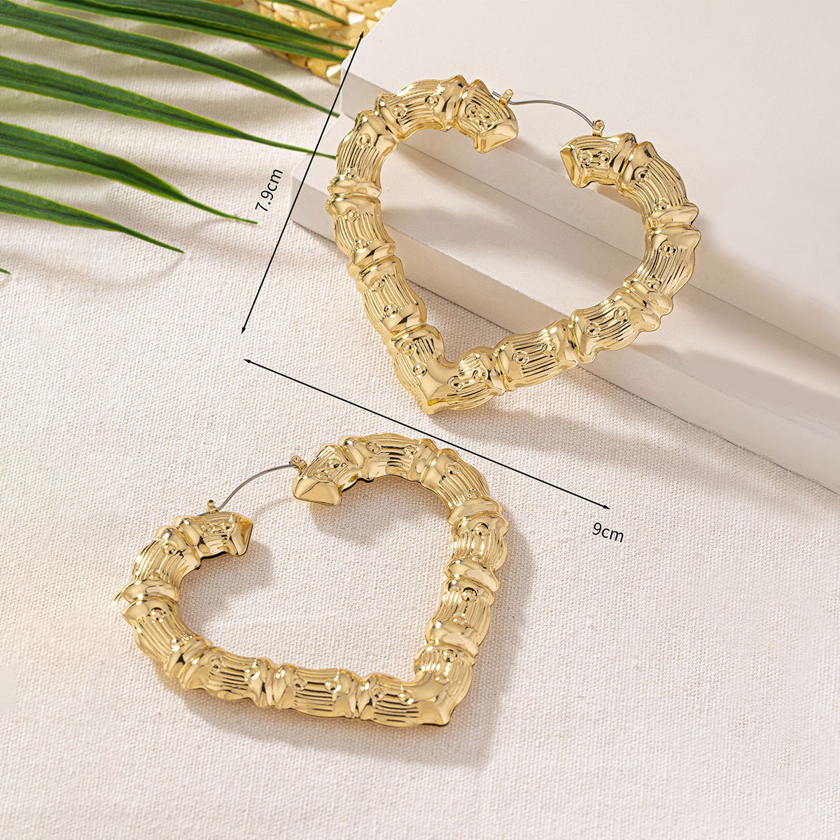 Wholesale  oversized bamboo love earrings