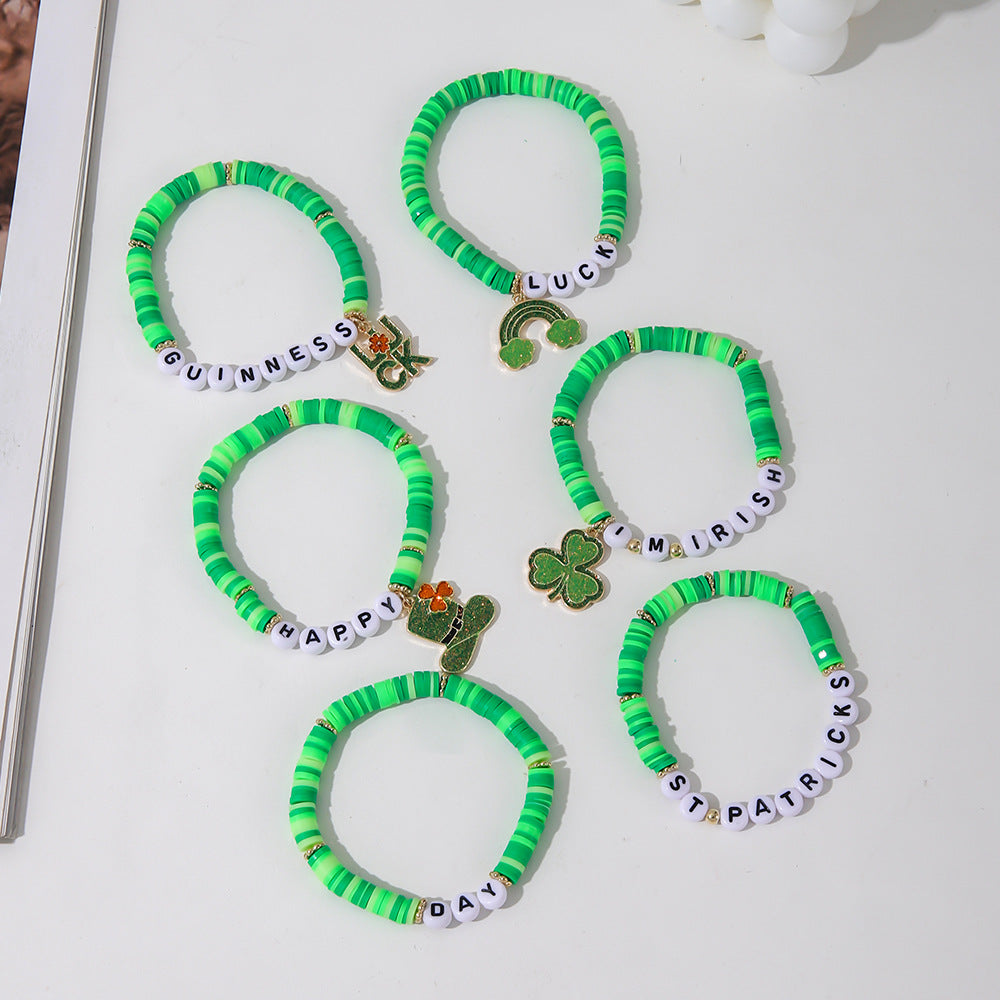 Wholesale Green Shamrock St. Patrick's Day Bracelet