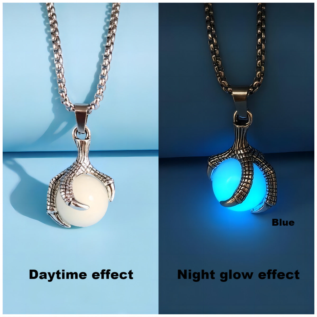 Wholesale Vintage Dragon Luminous Magic Eye Eagle Claw Men' s Necklace