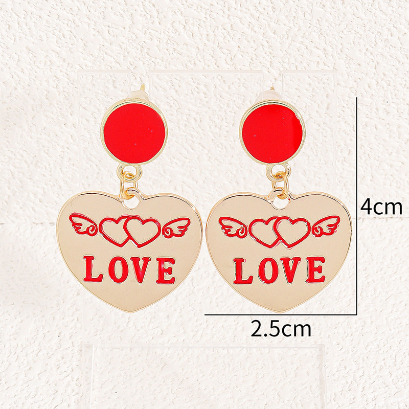 Wholesale Gold Heart Earrings Necklace Set