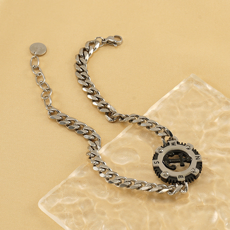 Wholesale Round Anchor Titanium Steel Bracelets ACC-BT-ZhongYao003